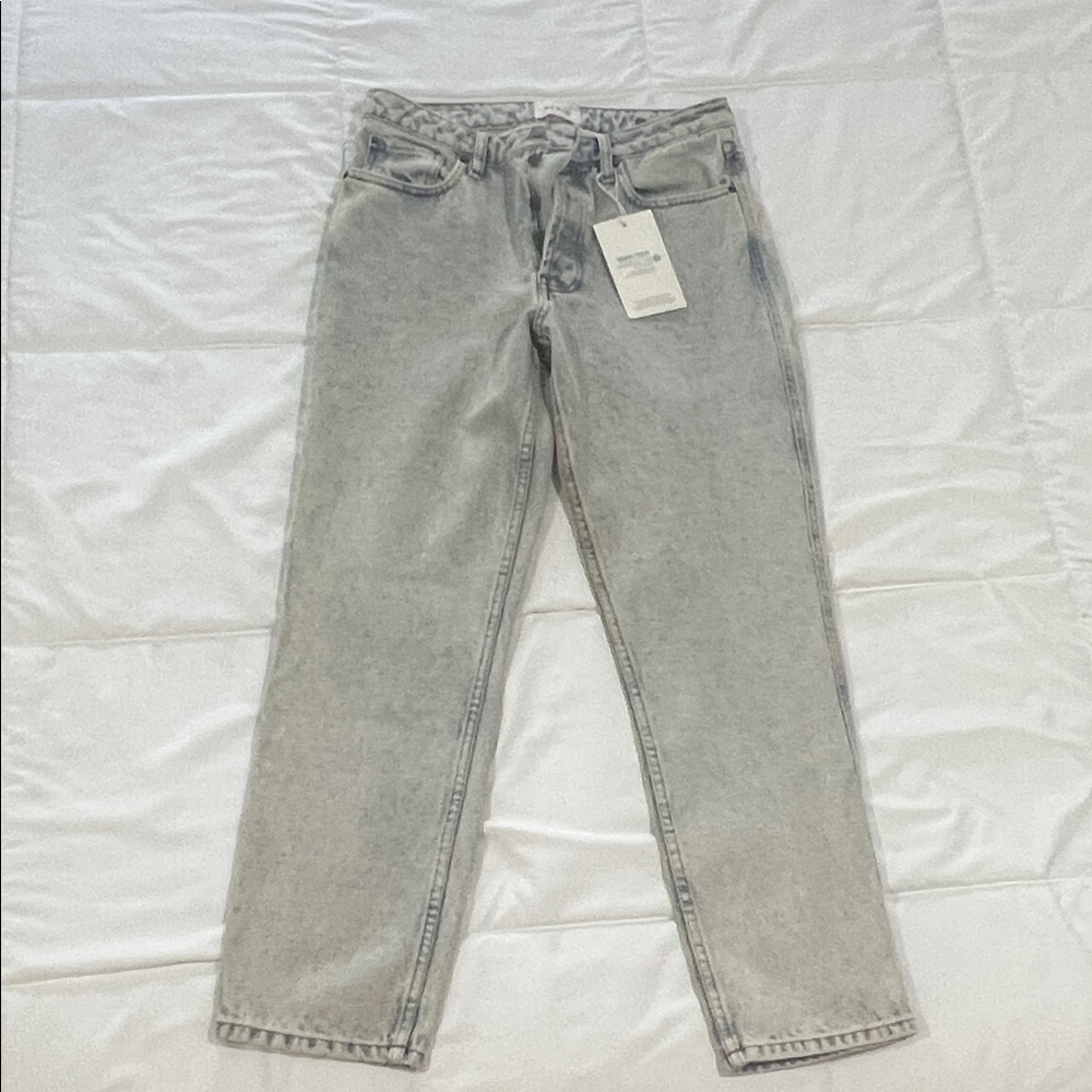 Sezane Light Gray Washed Relaxed Jeans